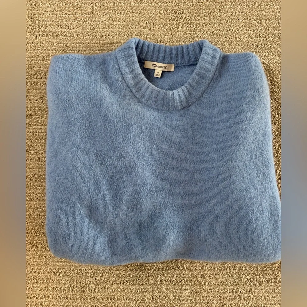 NEW CONDITION! MADEWELL CLOUDSOFT CREW NECK SWEATER in Hydrangea Blue. Sz.MED - Picture 6 of 12